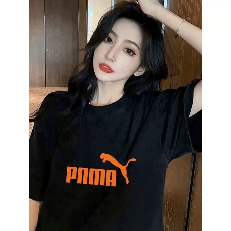 Authentic Outlet Short-Sleeved Women's Summer Pure Cotton Sports Casual Round Neck Oversize Couple Classic Heavyweight t