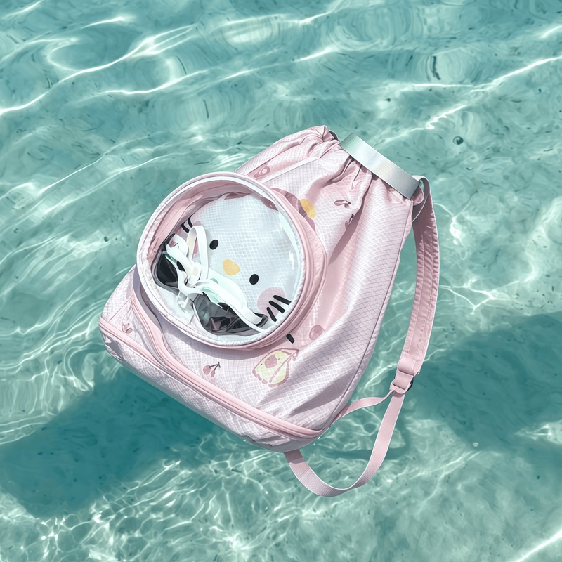 Portable Swimming Bag with Wet and Dry Separation, Shoe Compartment, Cute Cat Design, Sports Fitness Outdoor Shark Backpack Cartoon