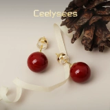 Ceelysees Красные серьги, серебро 925 пробы, золото 750 пробы
