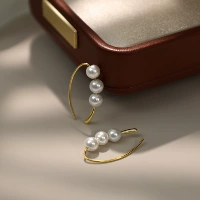 Белые золотые серьги, серебро 925 пробы