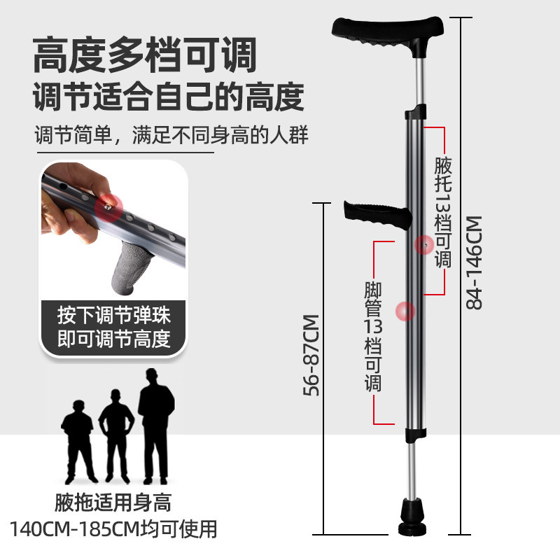 医用手杖老人拐棍年轻人骨折拐杖防滑单双拐儿童腋下拐辅助助步器:全家人的行走守护神!-拐杖器械-淘宝好物网