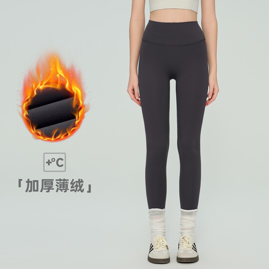 Утепленные флисовые брюки для йоги для женщин, с высокой талией, подтягивающие ягодицы, теплые брюки для йоги на осень и зиму, леггинсы с флисовой подкладкой.