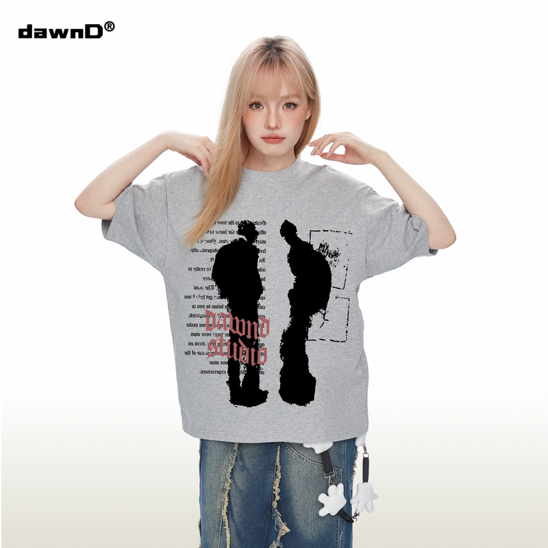 Dawn D American-Style Silhouette Letter Short-Sleeve T-Shirt for Women 2026 Trendy Brand Loose Pure Cotton Summer Couple Half-Sleeve Top Dawn D American-Style Silhouette Letter Short-Sleeve T-Shirt for Women 2026 Trendy Brand Loose Pure Cotton Summer Couple Half-Sleeve Top