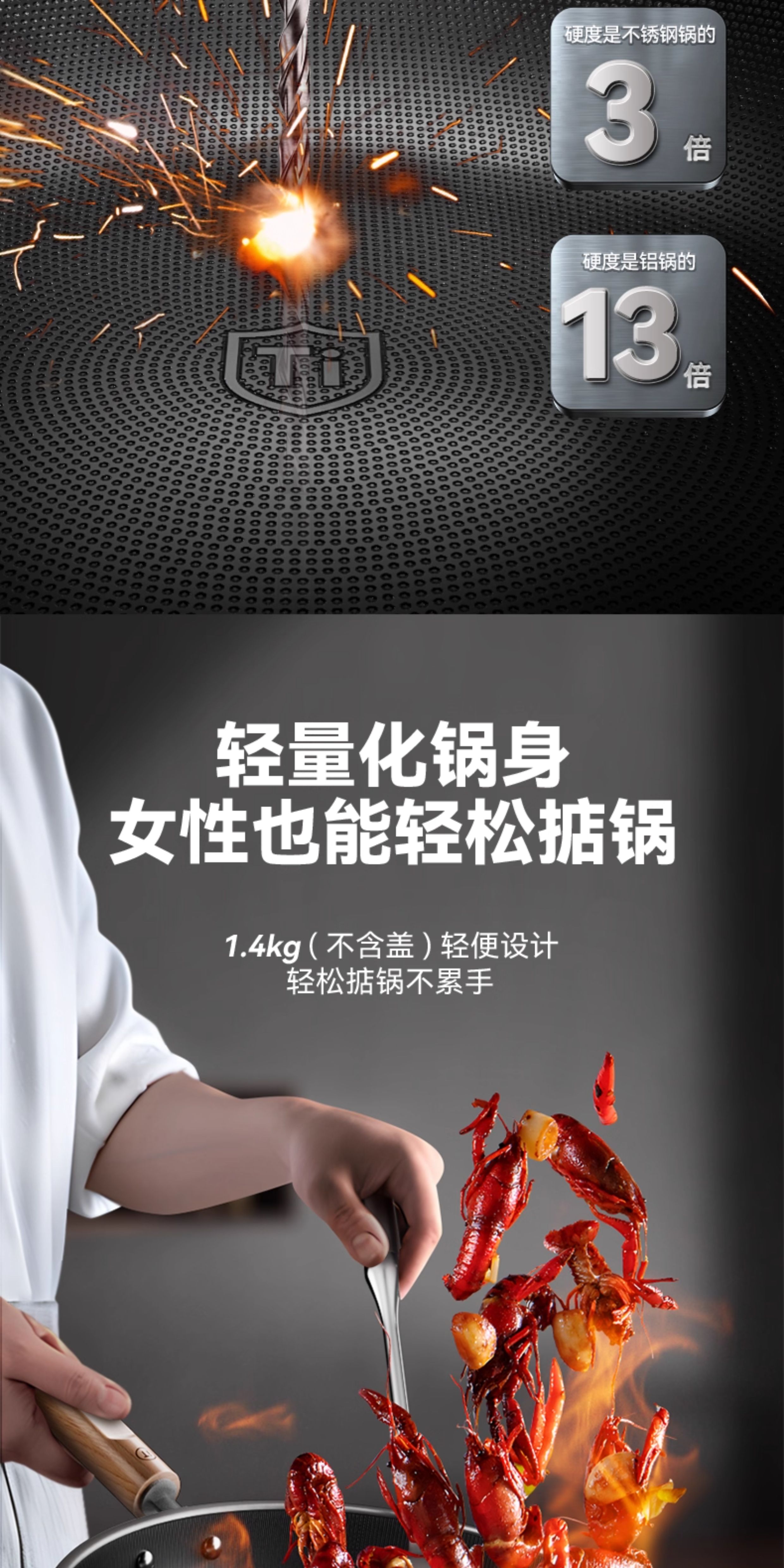 安享好物 安享A级炒锅-中康有钛 仿生铁锅  