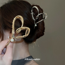 Love Cross Pearl Hair Clip European and American Light Luxury Hair Shark Clip Exquisite and Versatile High-end Hair Clip Hair Accessories