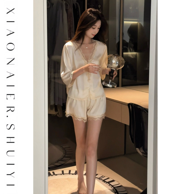 【Daytime Coast】French Lace 2026 New Style Women's Slimming Pajamas That Can Be Worn Outside, Popular Loungewear