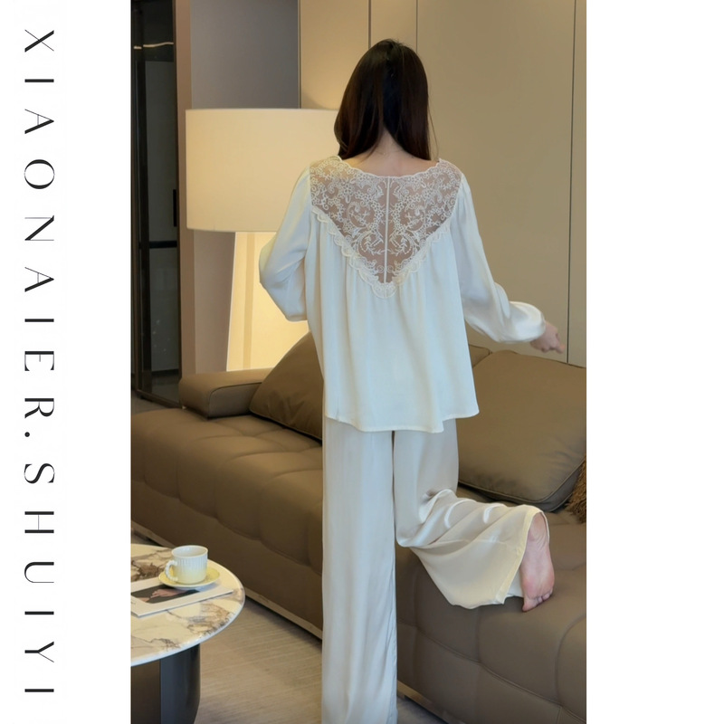 【Gentle Sister】Upgraded Version with Chest Pads, French Style 2026 New Model, Women's Long-Sleeved Sleepwear That Can Be Worn Outside, Loungewear