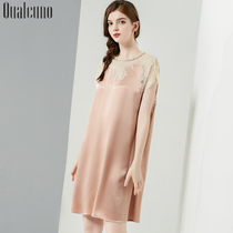 2022 New Real Silk Sleeping Dress Woman Spring Summer Short Sleeves Pyjamas Heavy Pound Samsilkworm Silk Pure Color Home Clothes