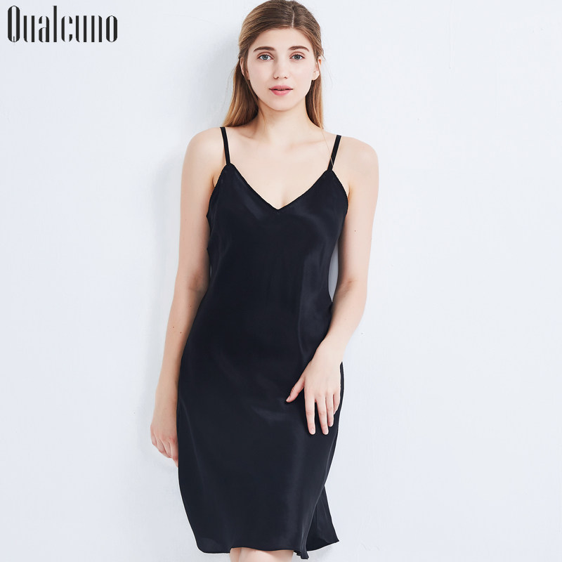 Sexy Silk Sleeping Dress Summer Hanging Silk Pajamas V Link with a large-scale thin Sand Silk Pure Home Clothes