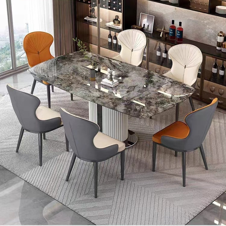 New Brand New Thickened Dining Table Home Modern Minima Dining Chair High-end Dining Chair Backrest Leather Casual Net Red Chair-Taobao