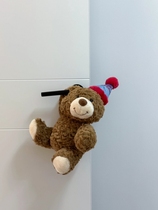Door handle decoration bear doll anti-collision protection bedroom room cute living room hanging plush doll small pendant