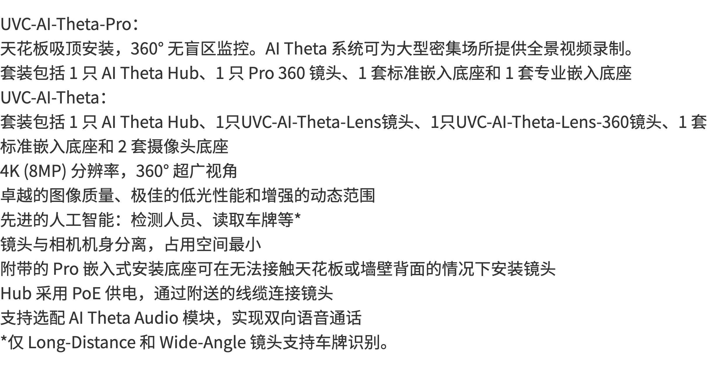 4K Fisheye Split Camera Ai Theta Pro Ultra-Fast 2-Way - Taobao product photo 8