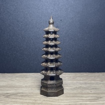 Alloy copper-plated seven-layer Wenchang ornaments small pagoda home living room entrance desk decorations
