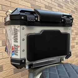 Motorcycle Modified Backrest Cushion, Motorcycle Aluminum Alloy Rear Trunk Backrest Pad, Scooter Electric Vehicle Rear Storage