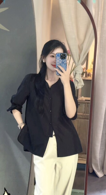Black Cloud Shirt (Qixi Festival Benefit) - Youthful Design New Chinese Style Shirt with a High-End Feel Fh-A0253
