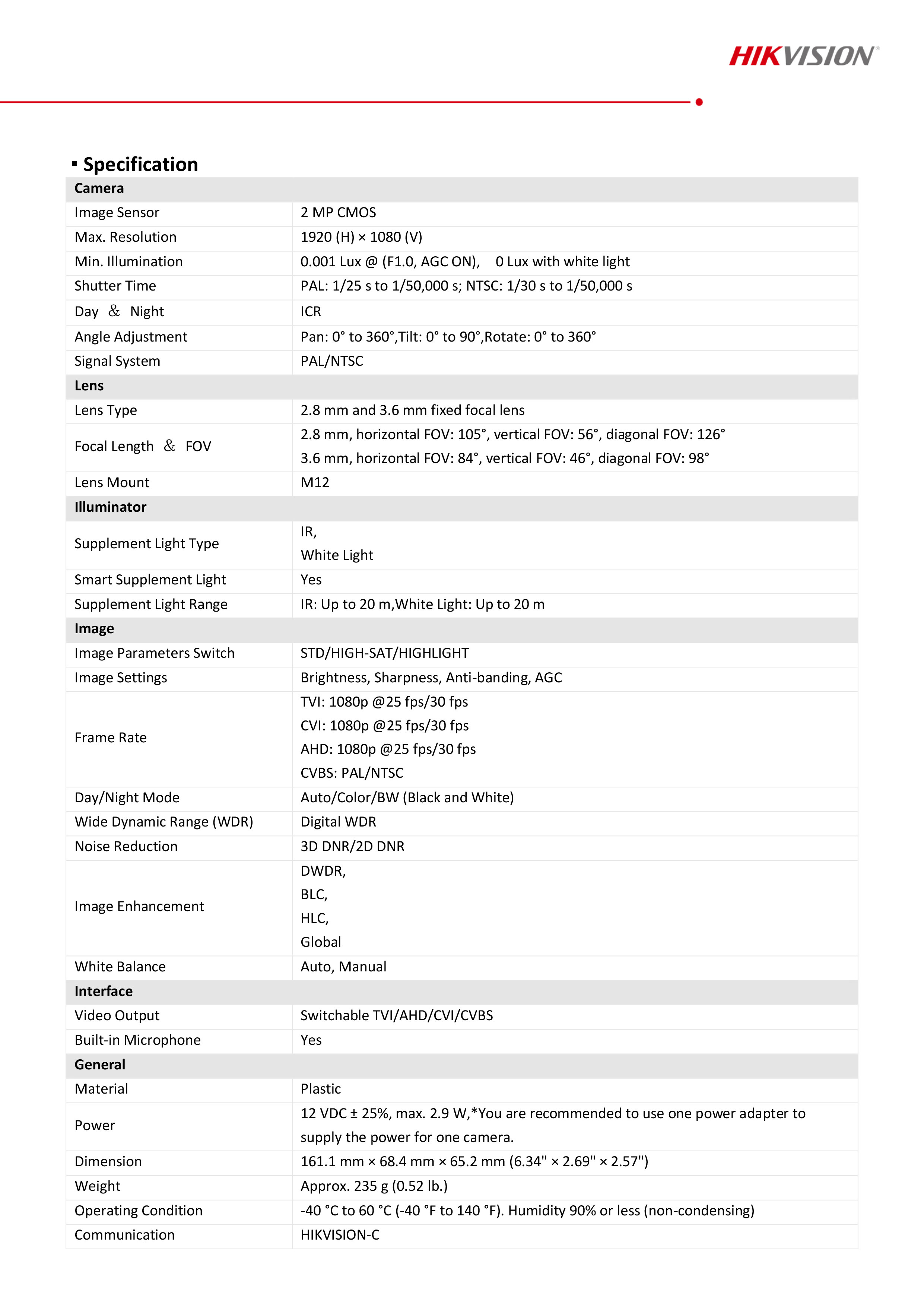Инфракрасная камера 海康英文版ds-2ce10df0t-lpfs同轴双光混合灯全彩2mp音频摄像头