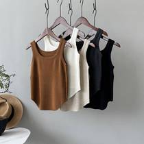 Yanshuang Korean style U-neck knitted vest for women 2024 spring and summer new style slim fit inner with irregular hem suspenders P002