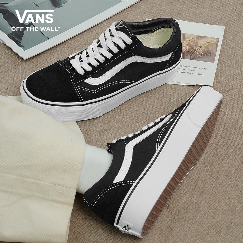 Vans/Official Vans Genuine Men's and Women's Shoes Old Skool Platform Cool Black Thick-Soled Height-Increasing Sneakers Vans/Official Vans Genuine Men's and Women's Shoes Old Skool Platform Cool Black Thick-Soled Height-Increasing Sneakers