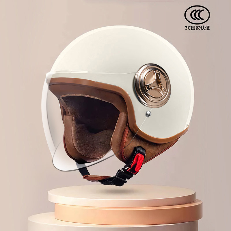 3C Certified Helmet Lady Battery Electric Car Men's Four Seasons Universal skyscraper Safety helmet Semi-helmets Winter warmth 3-Taobao