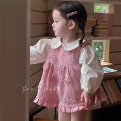 Baby Sweet Children's Clothing 2025 Spring and Autumn Stylish Girls' New Spring Dress Children's Clothes Fashionable Set