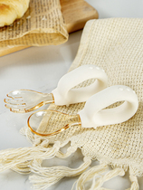 Baby spoon learns to eat trains baby to eat independently silicone soft spoon short handle silicone fork and spoon childrens portable tableware