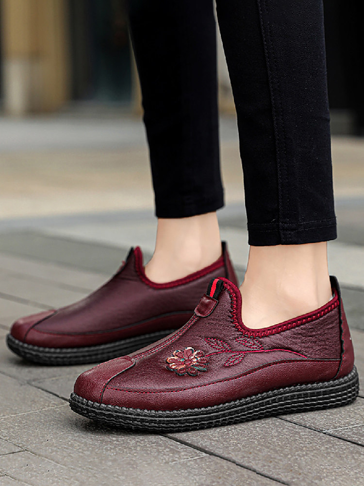 益生健步休闲鞋女款秋冬款薄绒妈妈鞋加绒保暖运动鞋老人健步鞋