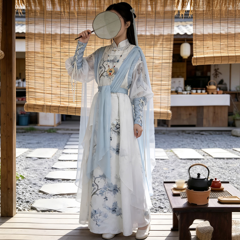Hanfu for Young Men, White Horse Riding in the Spring Breeze, Fengjiu Style, Men's Martial Arts Ancient Costume, Improved Han Elements, Ancient Style Women's Fairy Tale Outfit