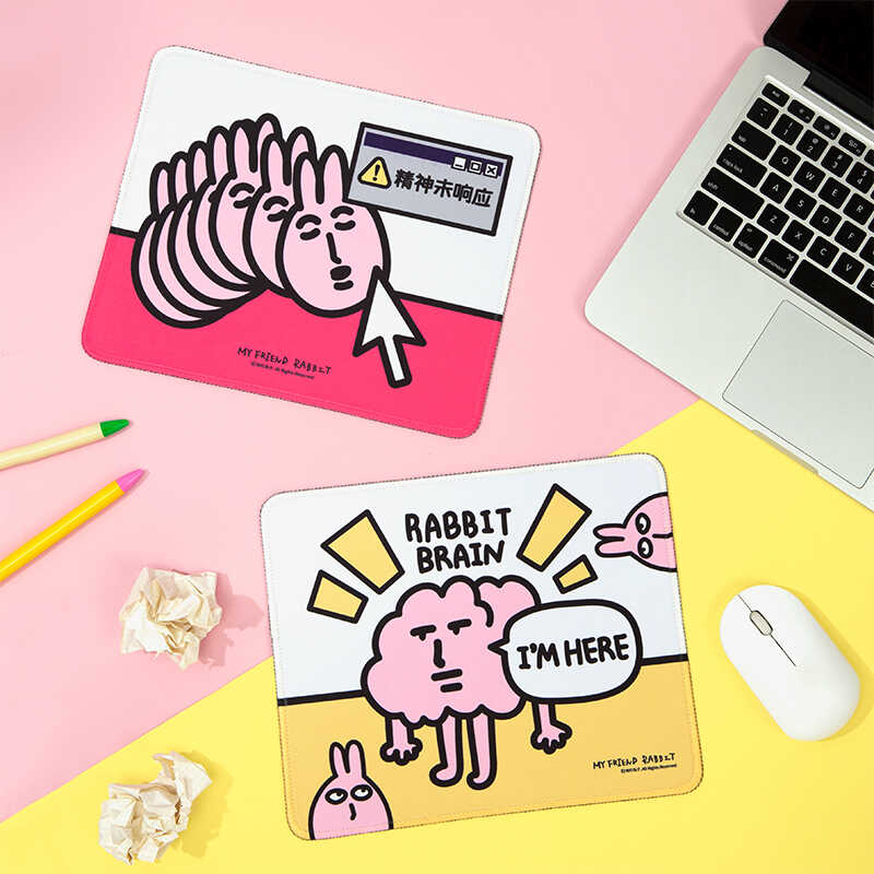 Pink rabbit myfriend original do something wrong mouse pad cartoon sand sculpture student dormitory keyboard desk pad