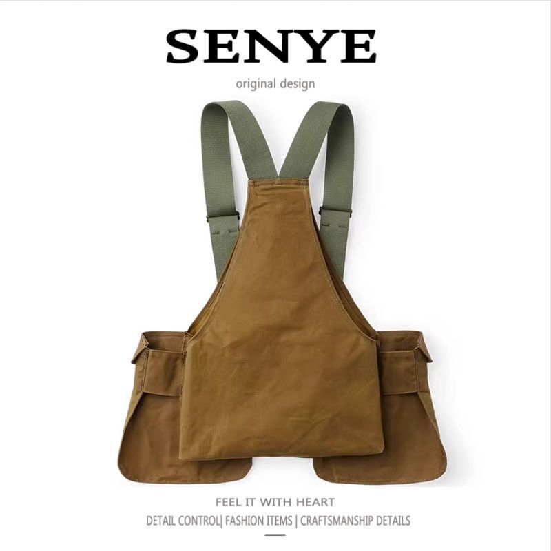 American Retro Hip-Hop Multifunctional Vest Outdoor Functional Style Fishing Camping Style Vest Men and Women Trendy Brand Outer Vest