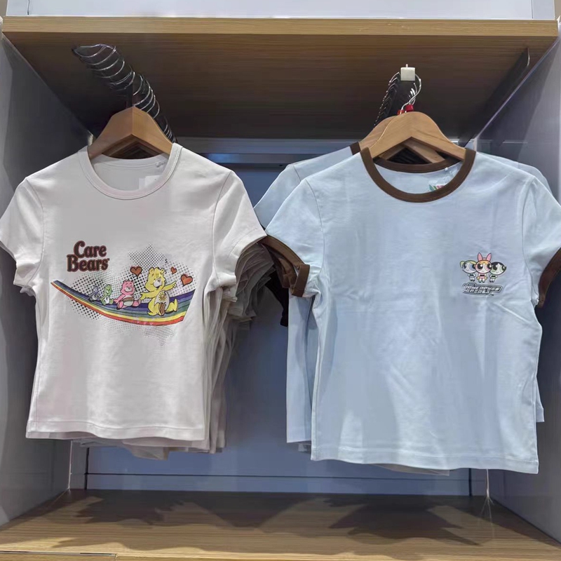 Women's Powerpuff Girls Printed T-Shirt, Short Style, Versatile Short-Sleeved T-Shirt 484492 484491 483298
