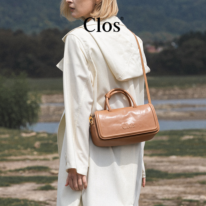 Clos American Vintage Vegetable-Tanned Top-Grain Leather Bowling Bag - Thumbnail 3