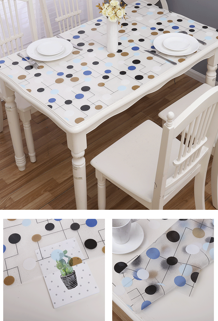 Bàn đá cẩm thạch vải không thấm nước và không dầu dùng một lần nhựa PVC bàn mat hộ gia đình bàn cà phê mat mềm thủy tinh tấm - Khăn trải bàn khăn trải bàn trắng trơn