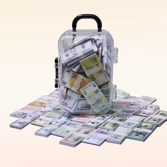 Miniature Fake Money, Paper Money, Realistic Suitcase Model, Dollhouse Decoration, Food Toys, Children's Pretend Play Toys
