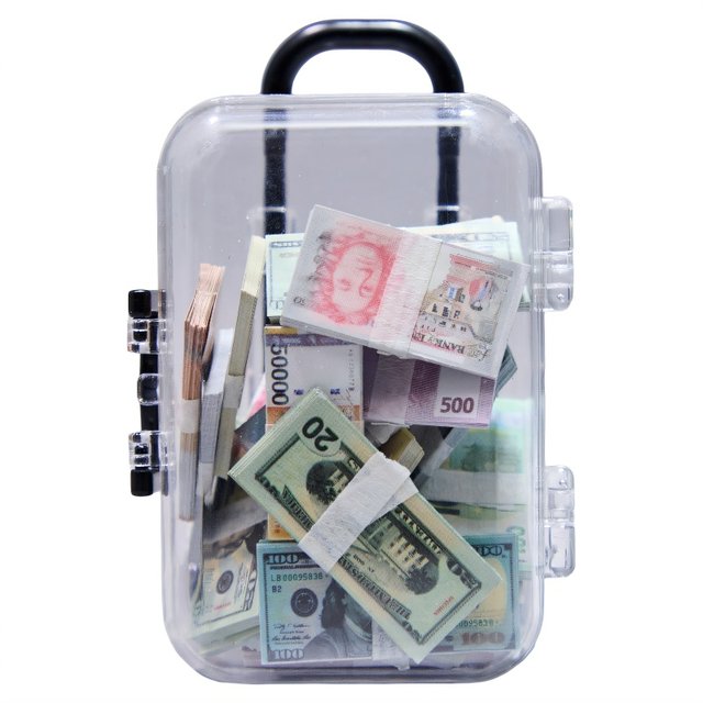 Miniature Fake Money, Paper Money, Realistic Suitcase Model, Dollhouse Decoration, Food Toys, Children's Pretend Play Toys