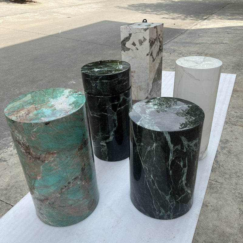 Round Column Marble Ornament Base, Living Room Floor-Standing High and Low Display Stand, Decorative Pedestal, High-End Flower Stand, Entryway Round Column Marble Ornament Base, Living Room Floor-Standing High and Low Display Stand, Decorative Pedestal, High-End Flower Stand, Entryway