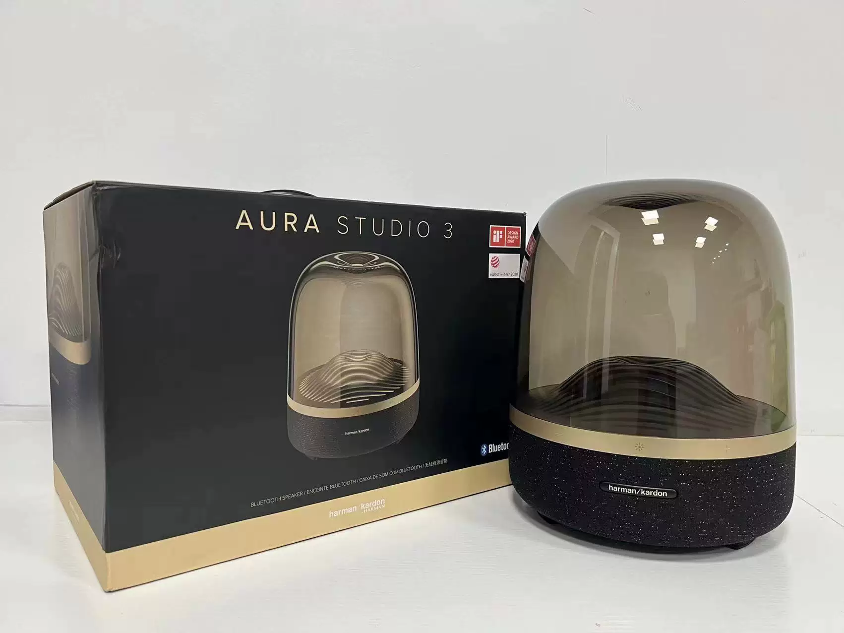 Глянцевый Harman Katon Aura Studio3 Crystal 4-го поколения беспроводная Bluetooth-колонка с тяжёлым сабвуфером барабанного типа