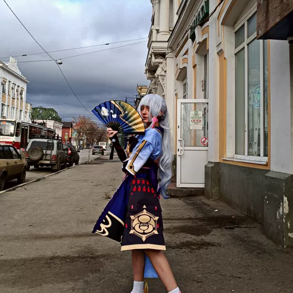 [Genshin Impact Kamisato Ayaka Cosplay Fan 原神神里绫华扇子]