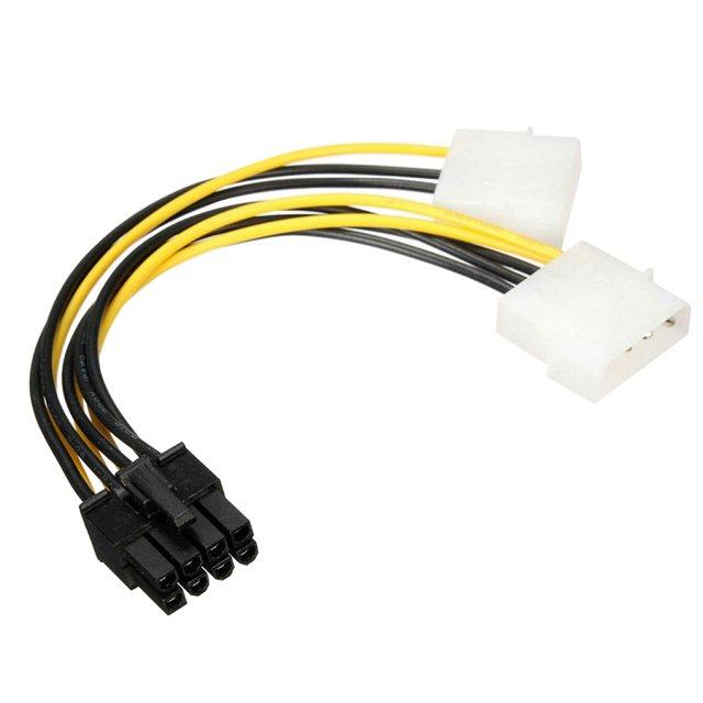 10PCS18cm8PintoDual4PinVideoCardPowerCord180WYSh