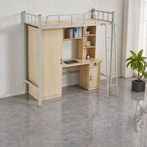 College student upper bed and lower table integrated bed staff dormitory upper bunk and lower cabinet loft bed dormitory wrought iron bunk bed