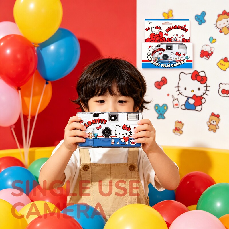 German Children's Camera Sanrio Kuromi Cinnamoroll Disposable Film Camera Children's Day Photo Toy