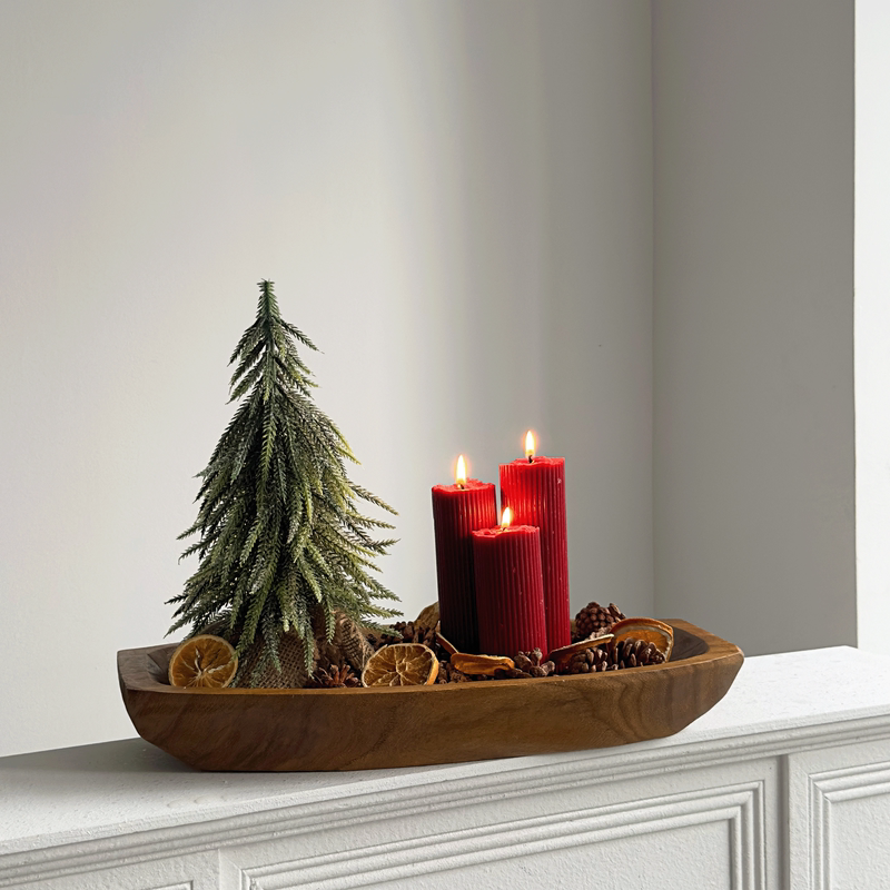 Christmas Scented Candle Small Tabletop Christmas Tree Glowing Ornament Scene Atmosphere Decoration Set