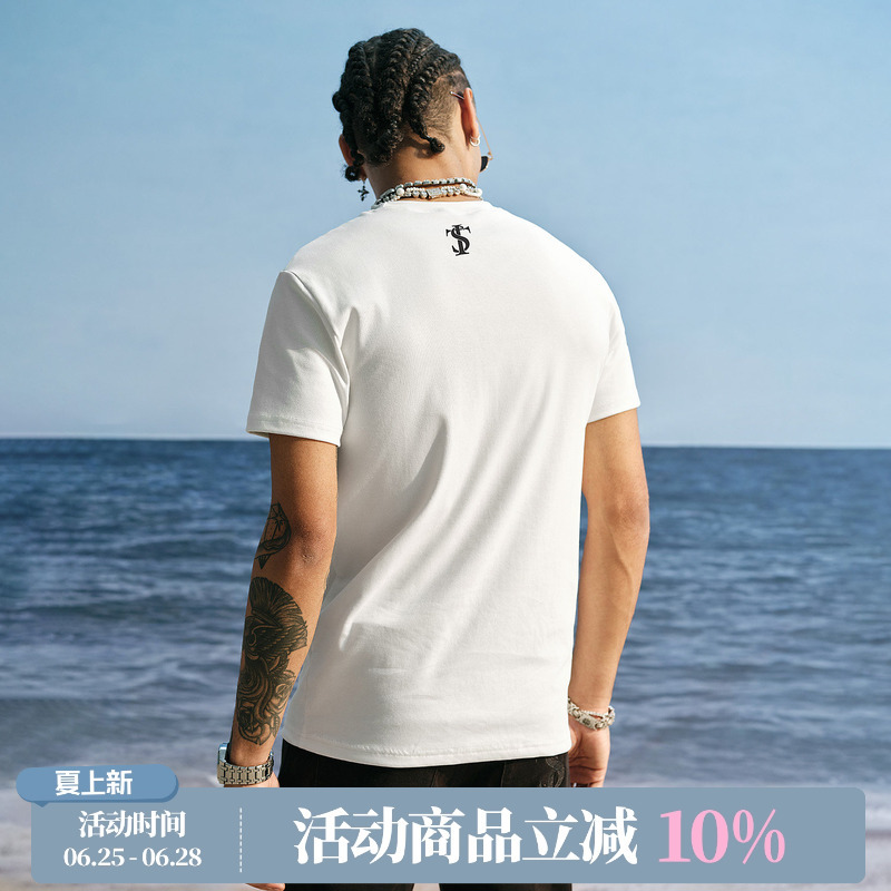 Asen Same Style Stk Smalltownkid Basic Tight-Fitting Short-Sleeve T-Shirt American Retro Casual Street Style