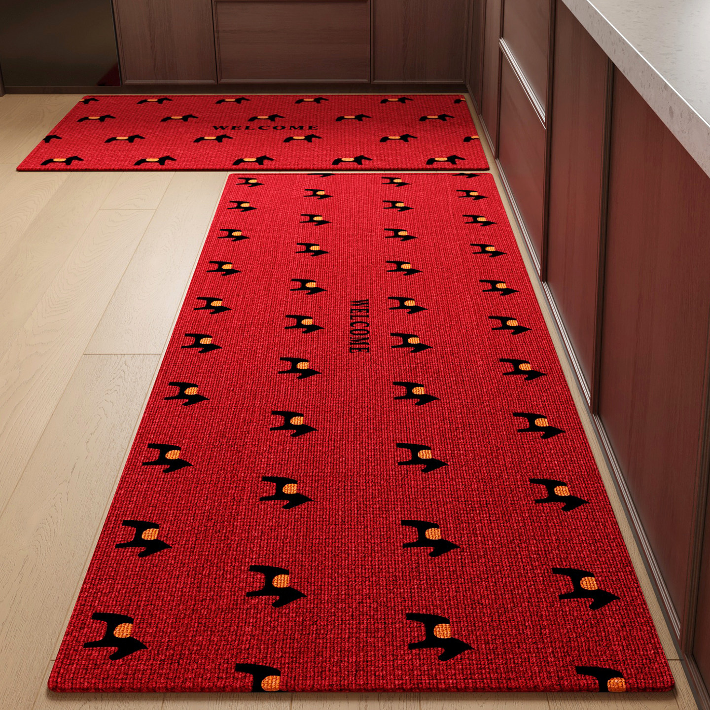 Kitchen special floor mats, household scratch-resistant, no-wash, water-absorbent, quick-drying floor mats, dirt-resistant, wear-resistant, dust-removing, non-slip mats, carpets