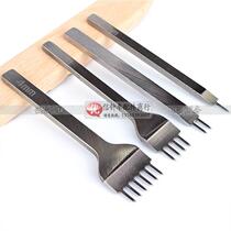 White steel rhombus punched and stitched leather Vegetable tanned leather stitched and punched tools Handmade cowhide tools Leather art leather