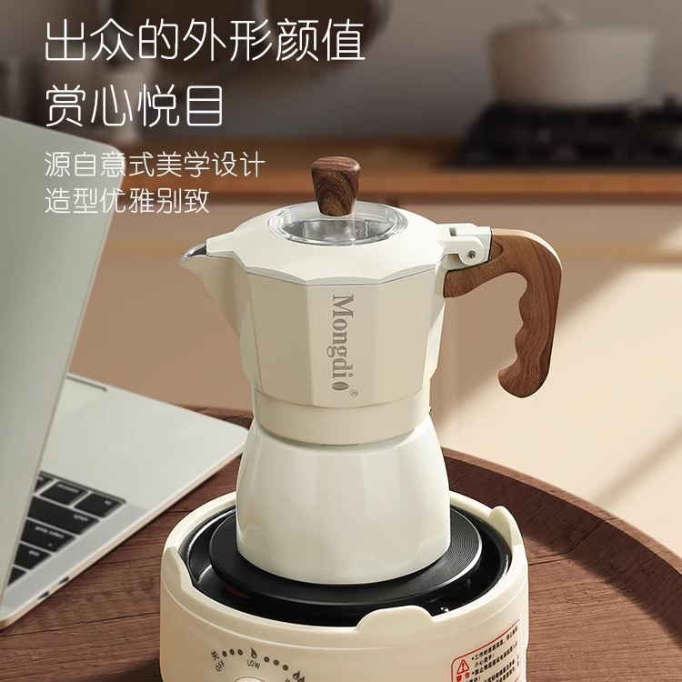 Moka Pot Double-Valve Coffee Maker Small Home Use Hand-Brewed Coffee Set Espresso Extraction Machine Moka Pot Double-Valve Coffee Maker Small Home Use Hand-Brewed Coffee Set Espresso Extraction Machine