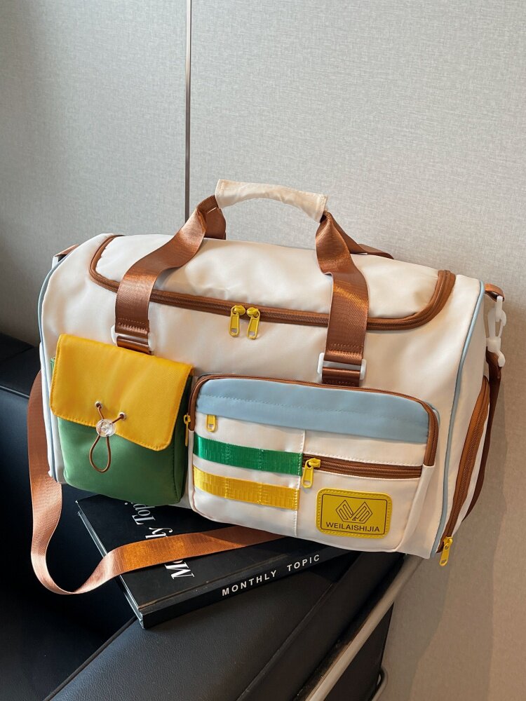 Short-Distance Travel Bag, Women's Large-Capacity Handbag, Crossbody Bag, Cute Maternity Bag, Business Trip Boarding Bag, Can Be Used as a Trolley Case