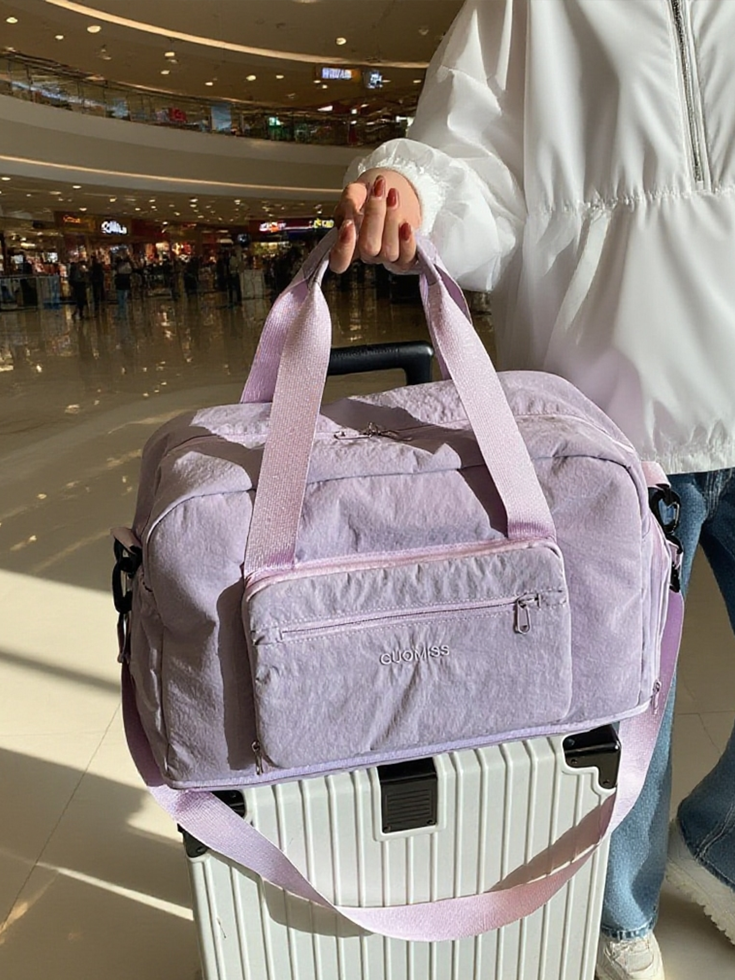 Short-Distance Travel Bag, Large Capacity, Women's Trolley Case, Carry-On Bag, Portable Shoulder Handbag, Expandable Luggage Bag