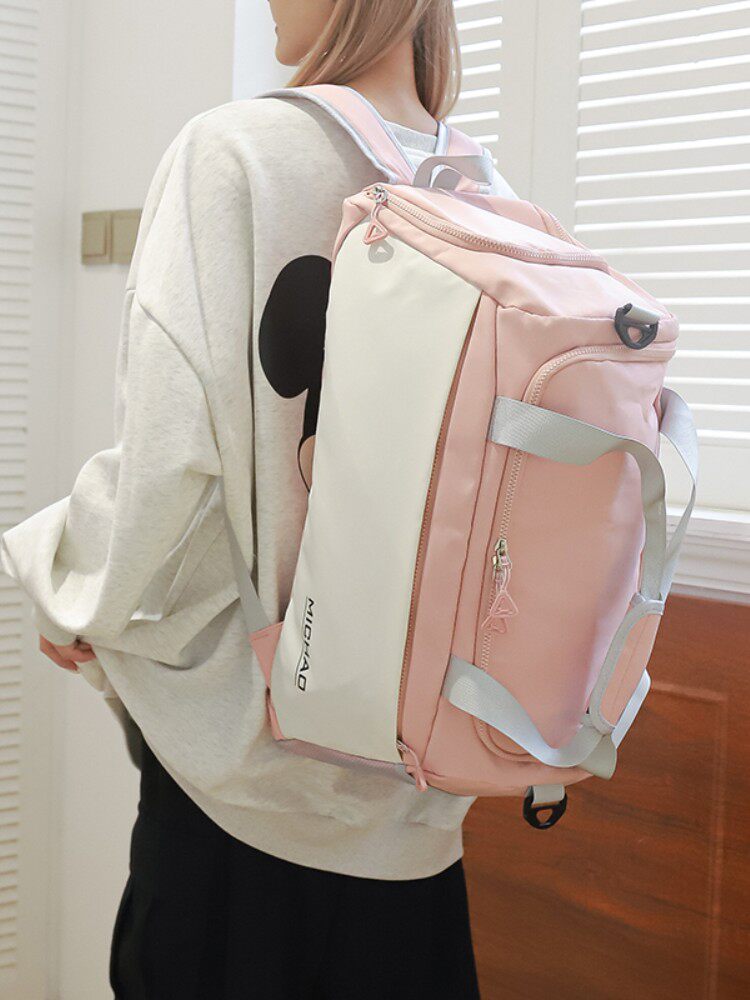 Large-Capacity Backpack for Women That Can Be Attached to a Trolley Case, Fashionable Waterproof Gym Bag for Men, Single-Shoulder Luggage Bag