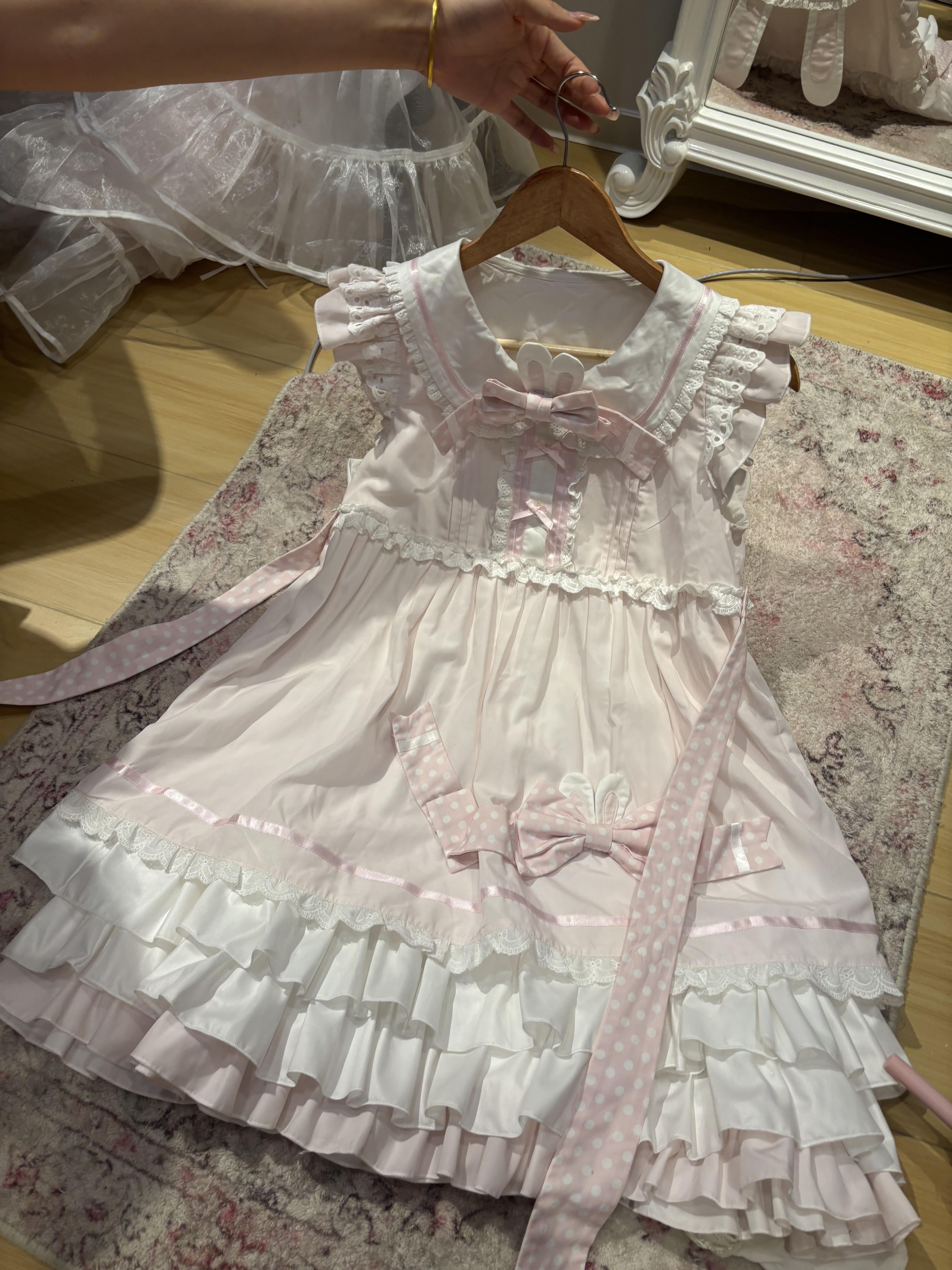 Little Bear Sweetheart Dream Original (Little Rabbit Knot) Doll Neck Little Flying Sleeve Dress