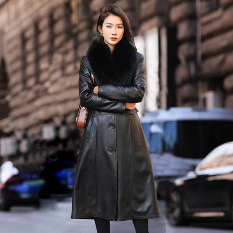 Fox fur fur fur fur fur sheep fur fur coat 2022 to make a long leather coat of thin feather coat